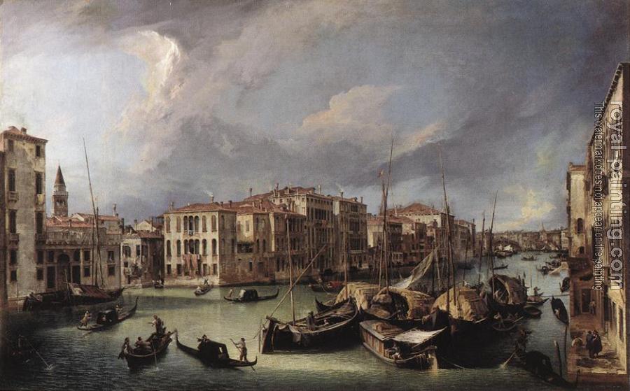 Canaletto : The Grand Canal with the Rialto Bridge in the Background